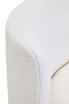 Ivory Boucle Effect Lounge Chair with Curved Back