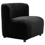 Black Boucle Effect Lounge Chair with Curved Back