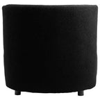 Black Boucle Effect Lounge Chair with Curved Back