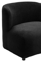 Black Boucle Effect Lounge Chair with Curved Back