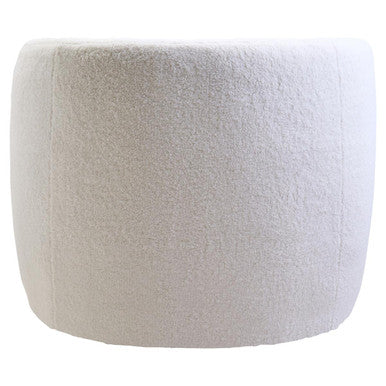 Ivory Boucle Effect Curved Lounge Chair with Swivel Base