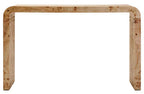Natural Burl Wood Curved Console Table