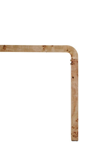 Natural Burl Wood Curved Console Table