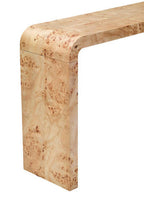 Natural Burl Wood Curved Console Table