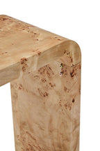 Natural Burl Wood Curved Console Table