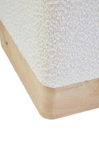 Cream Boucle Square Stool with Minimalist Profile