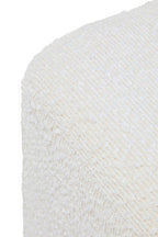Cream Boucle Square Stool with Minimalist Profile