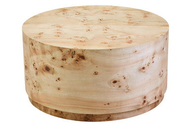 Natural Burl Wood Round Coffee Table