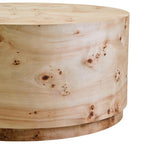 Natural Burl Wood Round Coffee Table
