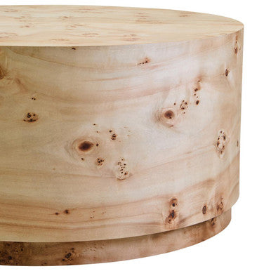 Natural Burl Wood Round Coffee Table