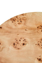 Natural Burl Wood Round Side Table with Drum Shape Design