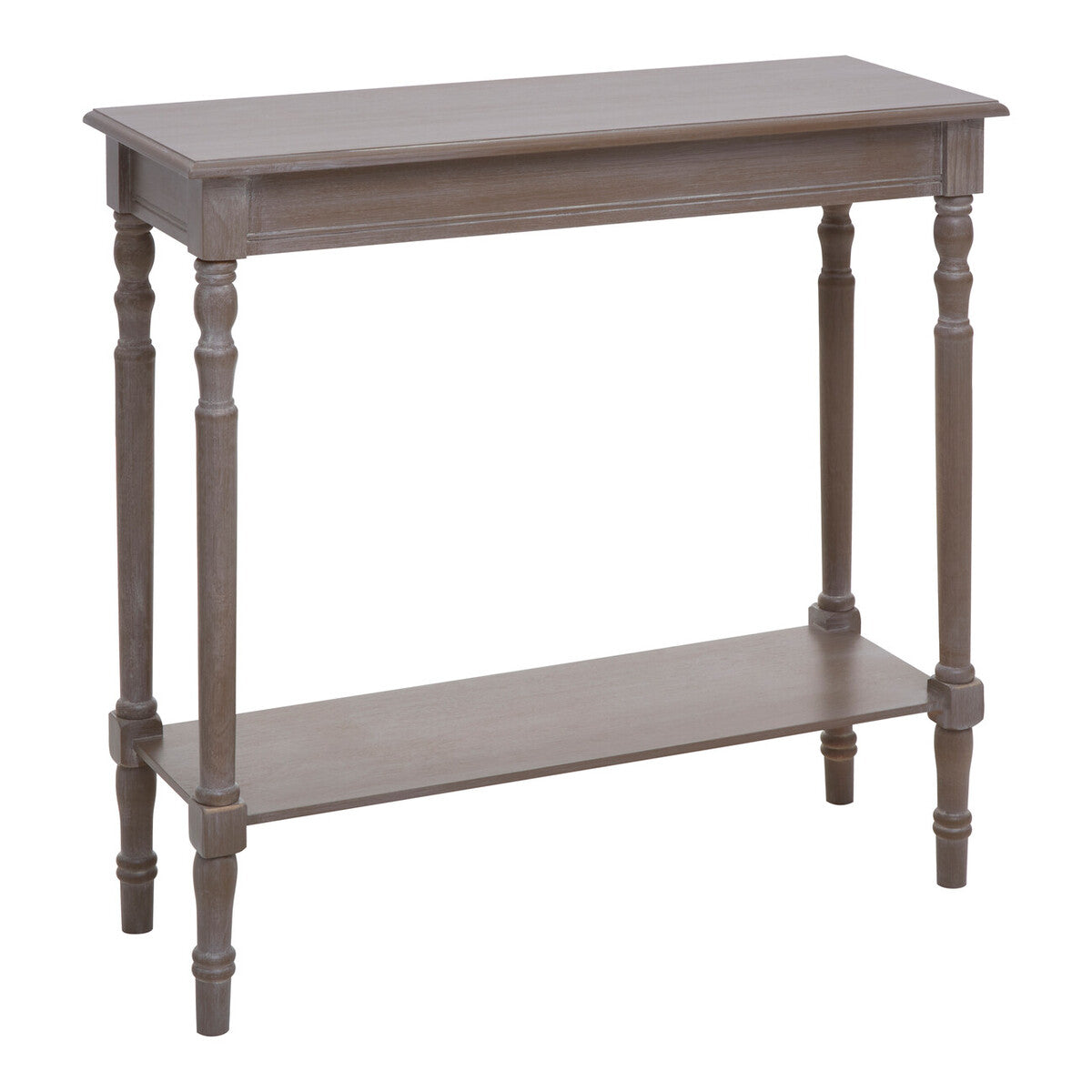Natural Wash Wooden Console Table with Lower Shelf