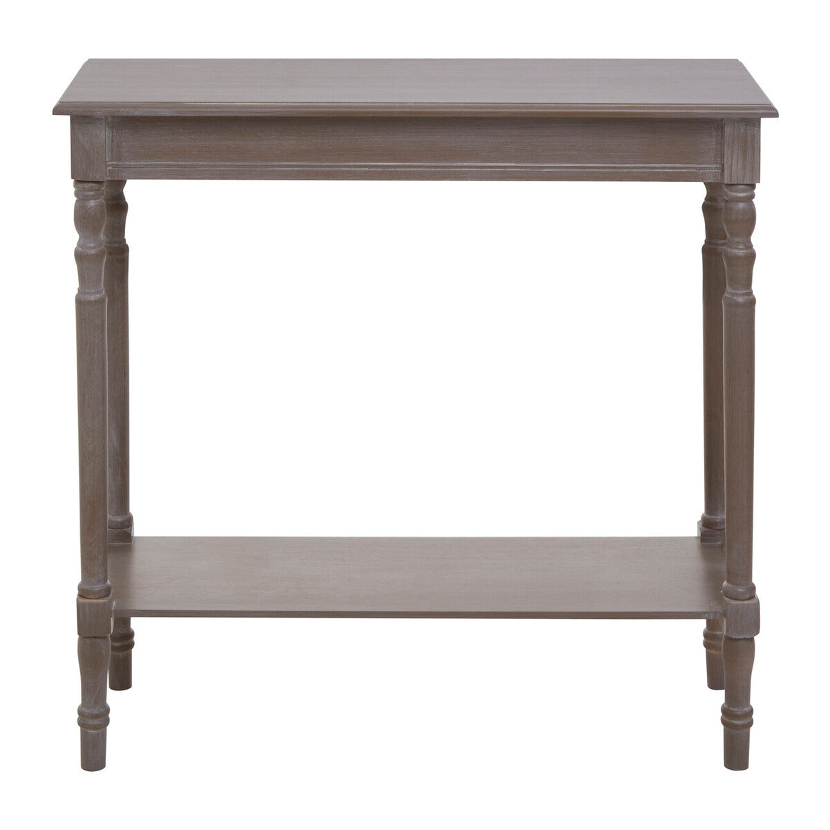 Natural Wash Wooden Console Table with Lower Shelf