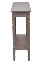 Natural Wash Wooden Console Table with Lower Shelf