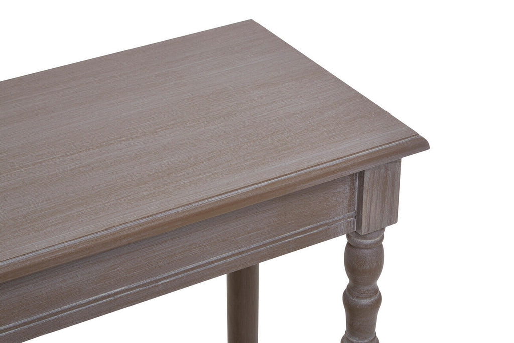 Natural Wash Wooden Console Table with Lower Shelf