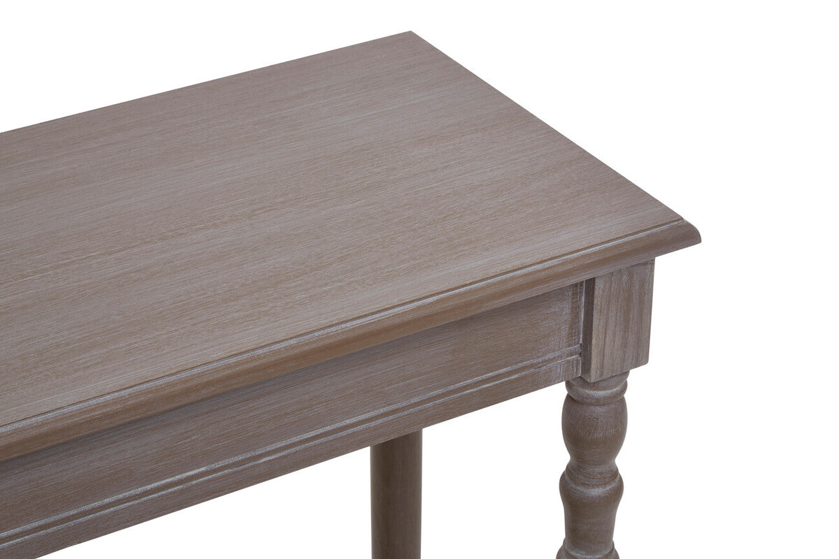 Natural Wash Wooden Console Table with Lower Shelf