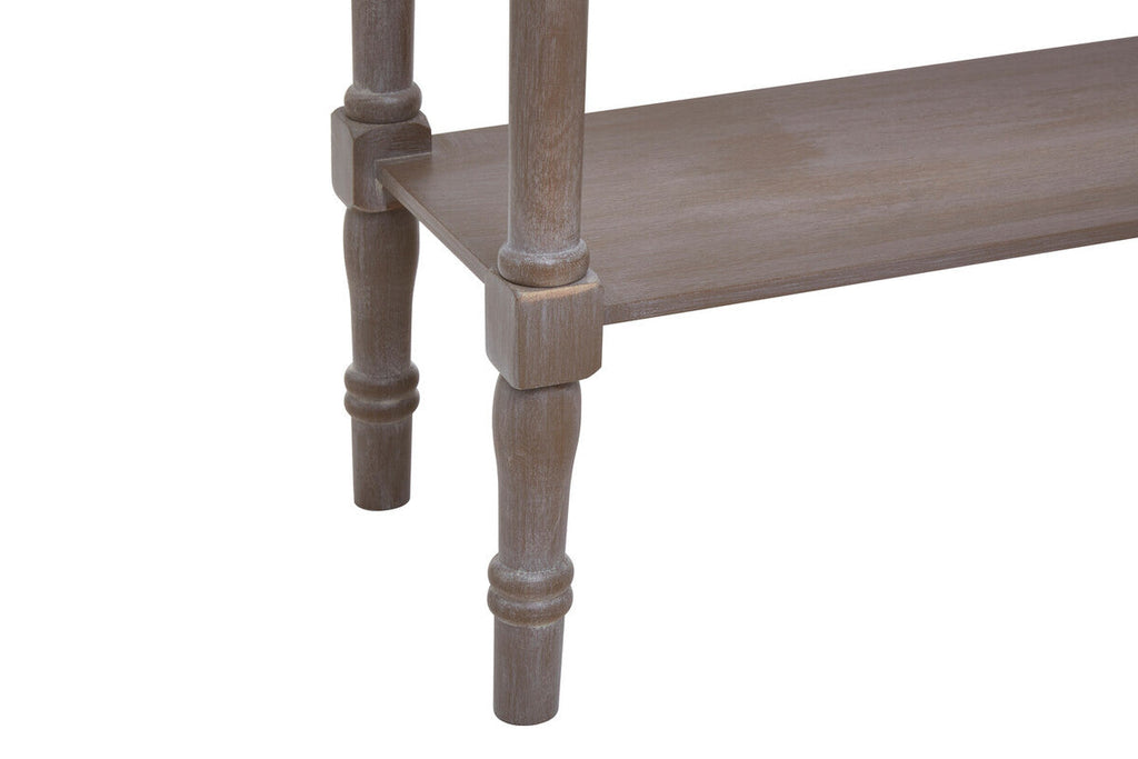 Natural Wash Wooden Console Table with Lower Shelf