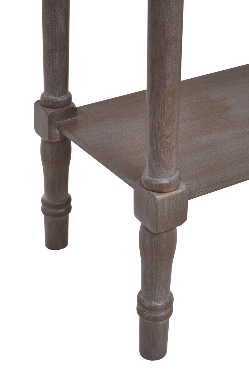 Natural Wash Wooden Console Table with Lower Shelf