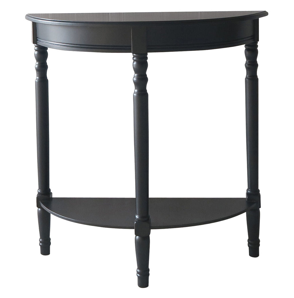 Black Wooden Half Moon Console Table