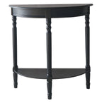Black Wooden Half Moon Console Table