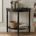 Black Wooden Half Moon Console Table