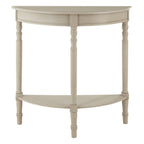 Grey Putty Wooden Half Moon Console Table