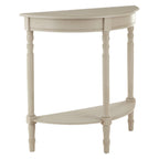 Grey Putty Wooden Half Moon Console Table