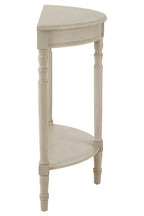 Grey Putty Wooden Half Moon Console Table