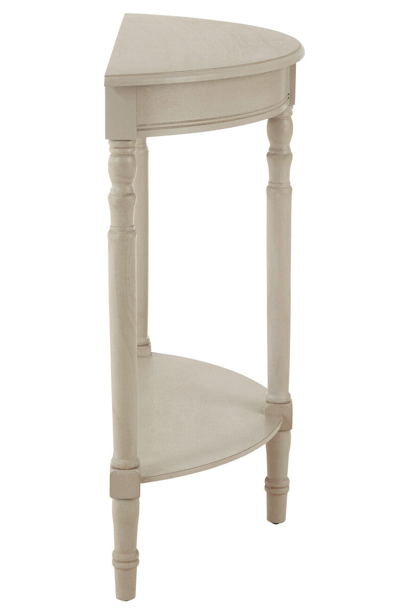 Grey Putty Wooden Half Moon Console Table