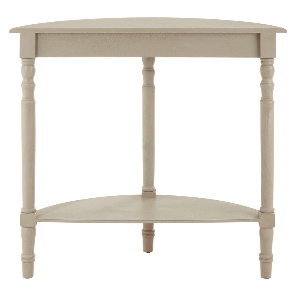 Grey Putty Wooden Half Moon Console Table