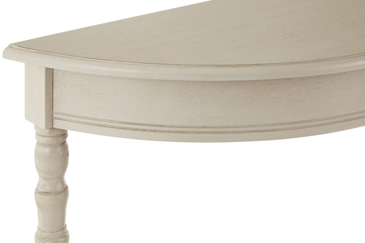 Grey Putty Wooden Half Moon Console Table