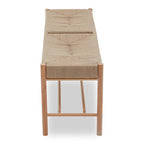 Natural Rope Woven Large Bench with Wooden Legs