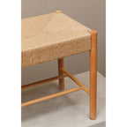 Natural Rope Woven Large Bench with Wooden Legs