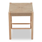 Natural Rope Woven Stool with Wooden Legs