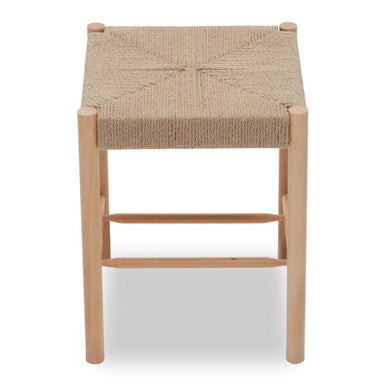 Natural Rope Woven Stool with Wooden Legs