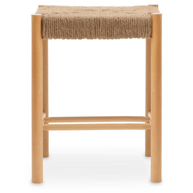 Natural Rope Woven Stool with Wooden Legs