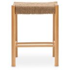 Natural Rope Woven Stool with Wooden Legs