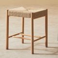 Natural Rope Woven Stool with Wooden Legs