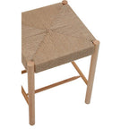 Natural Rope Woven Stool with Wooden Legs