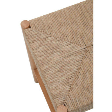 Natural Rope Woven Stool with Wooden Legs