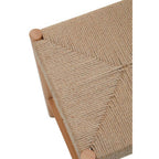 Natural Rope Woven Stool with Wooden Legs