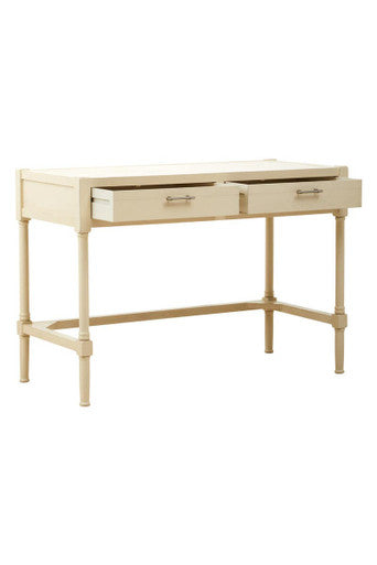 Ivory Wooden 2 Drawer Desk