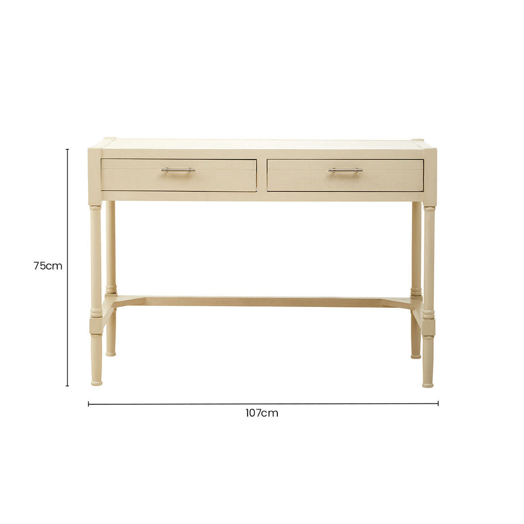 Ivory Wooden 2 Drawer Desk