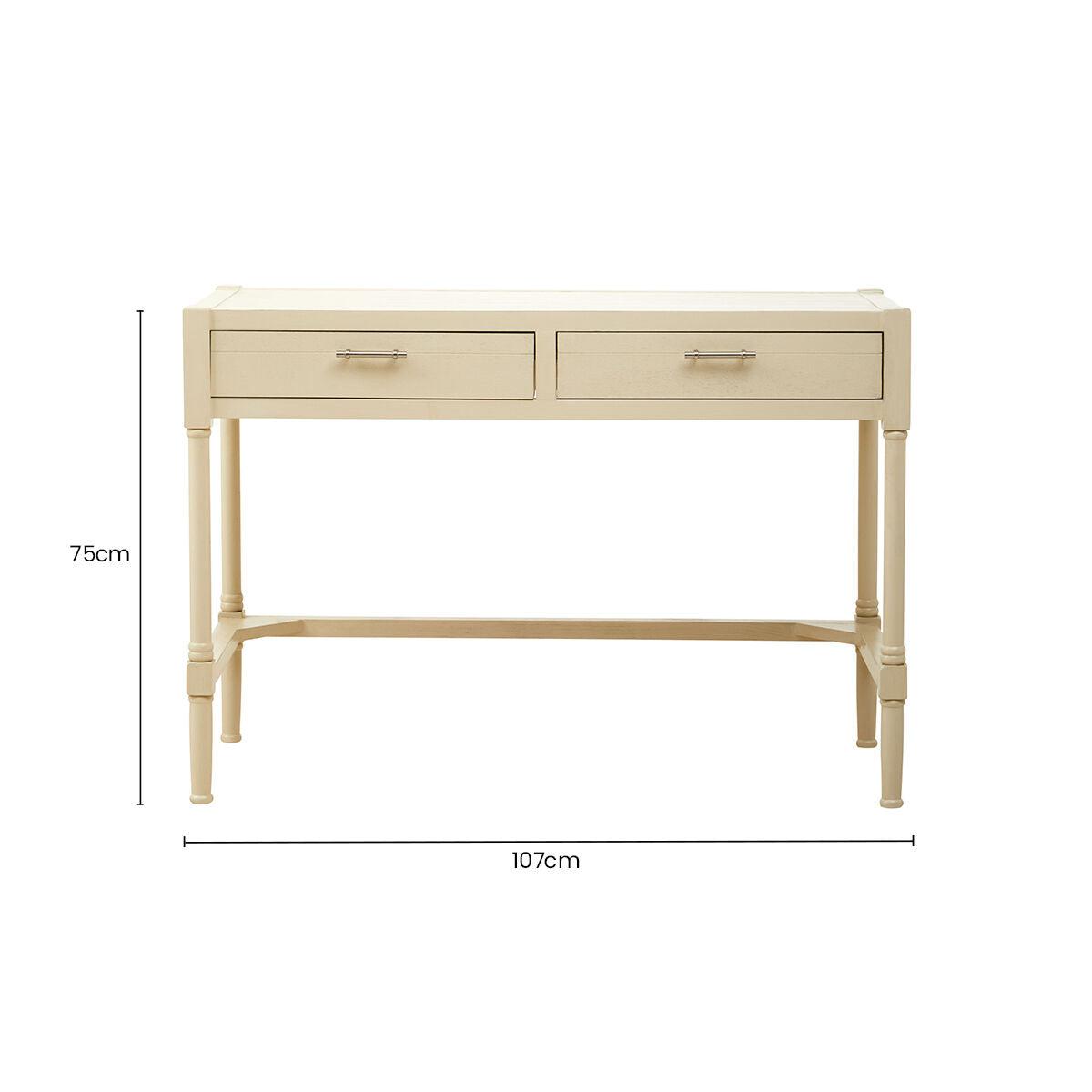 Ivory Wooden 2 Drawer Desk