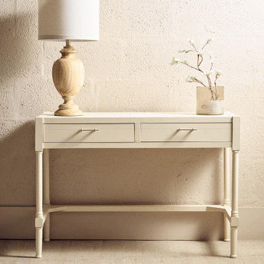 Ivory Wooden 2 Drawer Desk