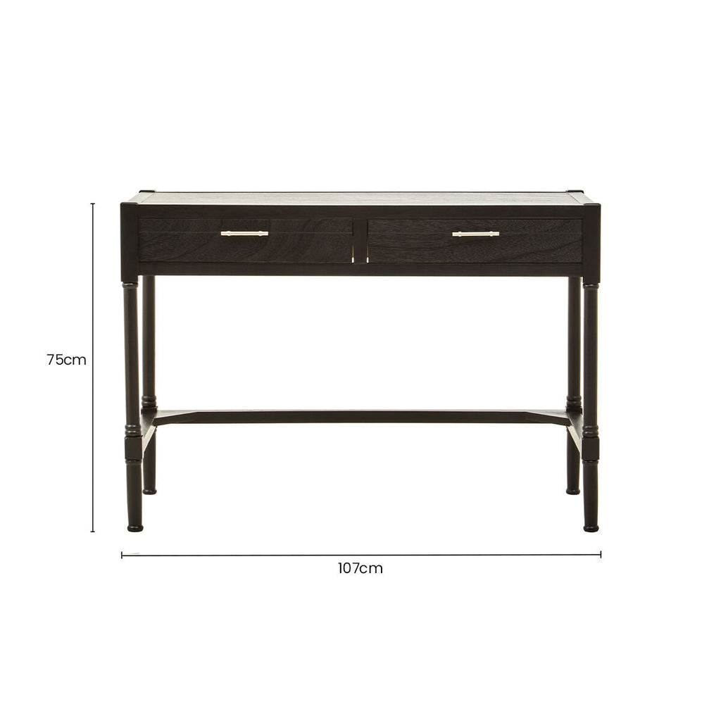 Black Wooden 2 Drawer Desk