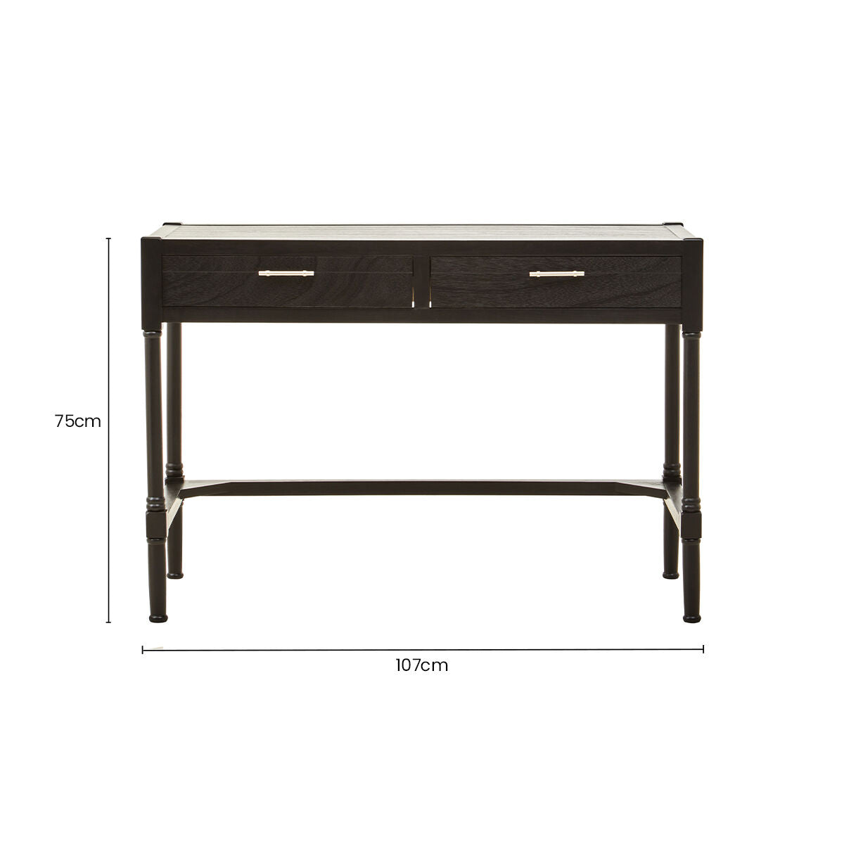 Black Wooden 2 Drawer Desk