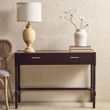 Black Wooden 2 Drawer Desk