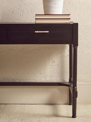 Black Wooden 2 Drawer Desk