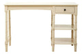 Ivory Desk with Drawer and Shelves